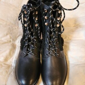 KATE SPADE Raquelle Black Lace-Up Boots